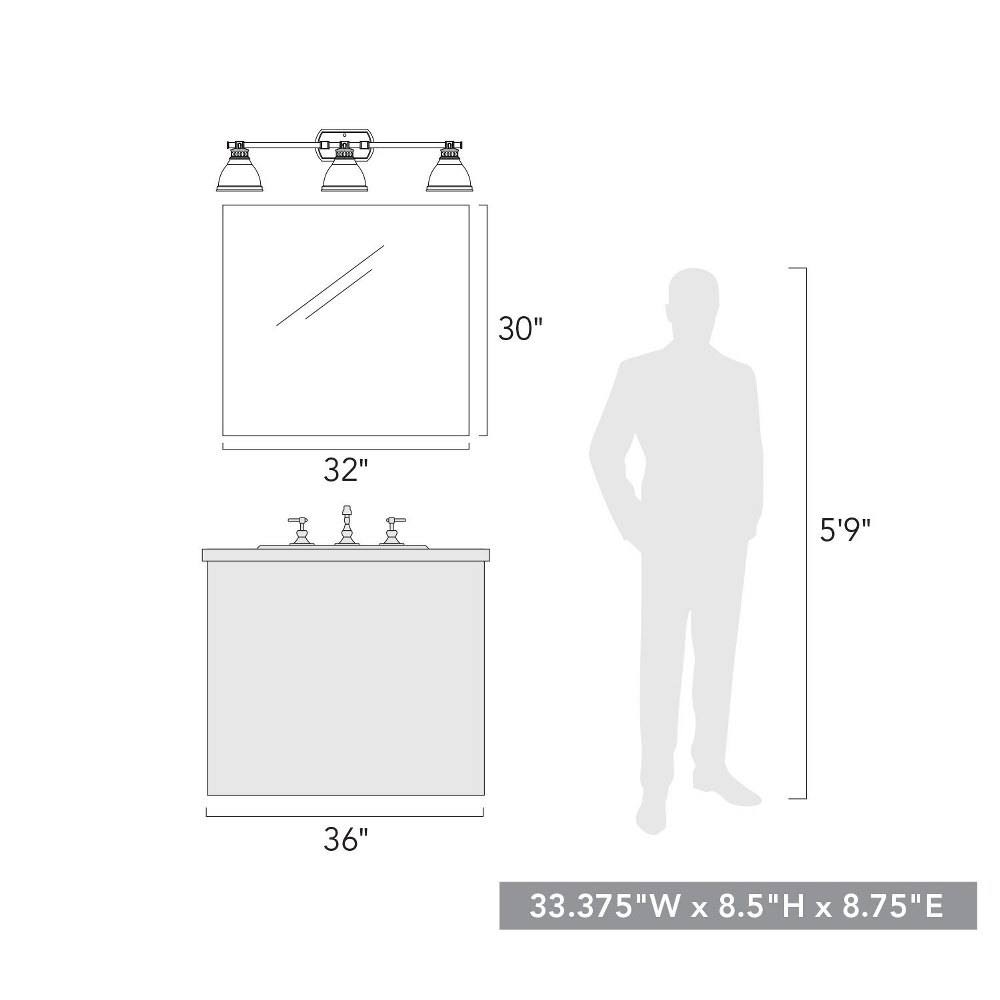Chrome 3 Light Bath Vanity U2537