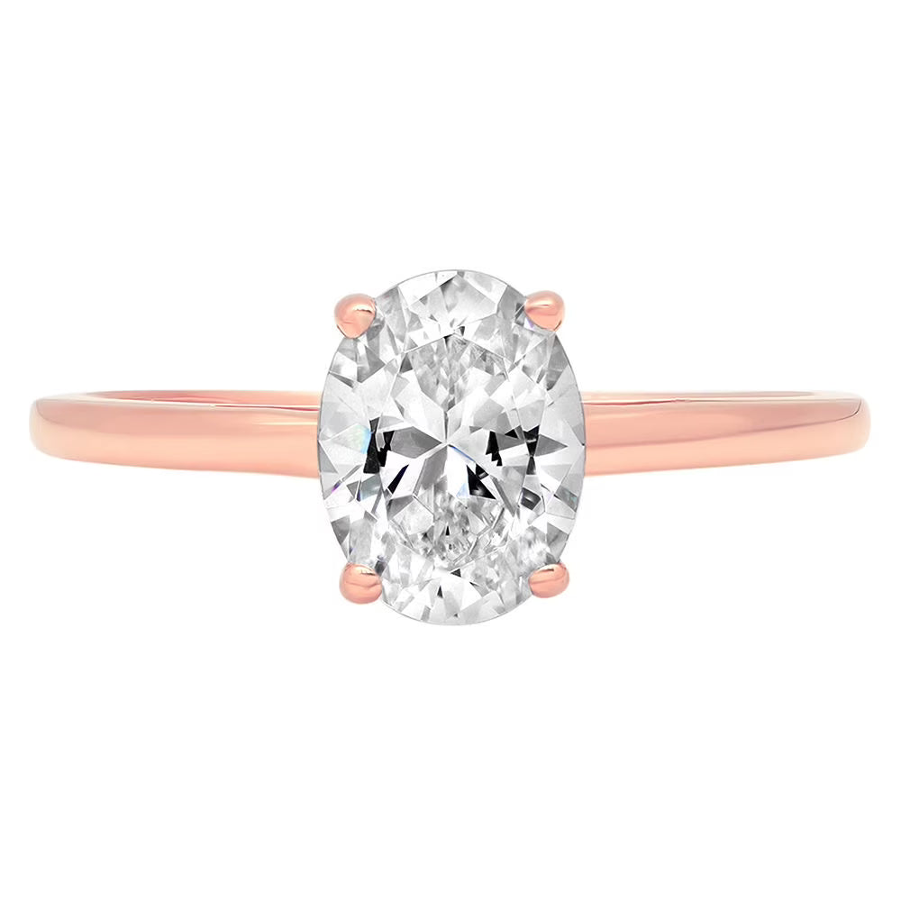 14K Rose Gold Solitaire Engagement Ring F651030