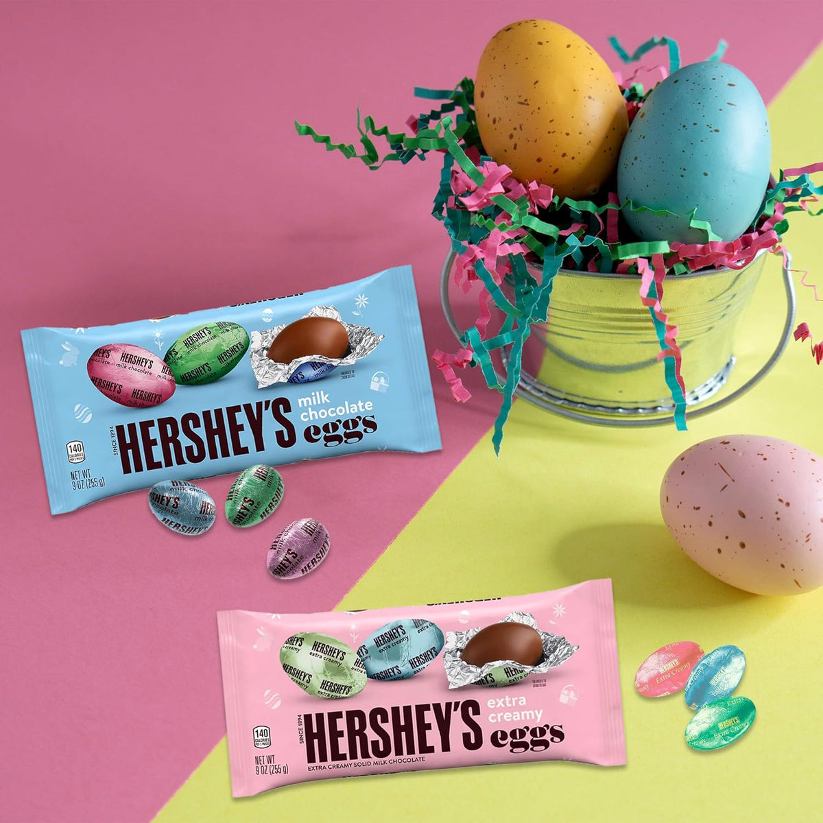 Milk Chocolate and Creamy Chocolate 2 Pack Easter Eggs W828