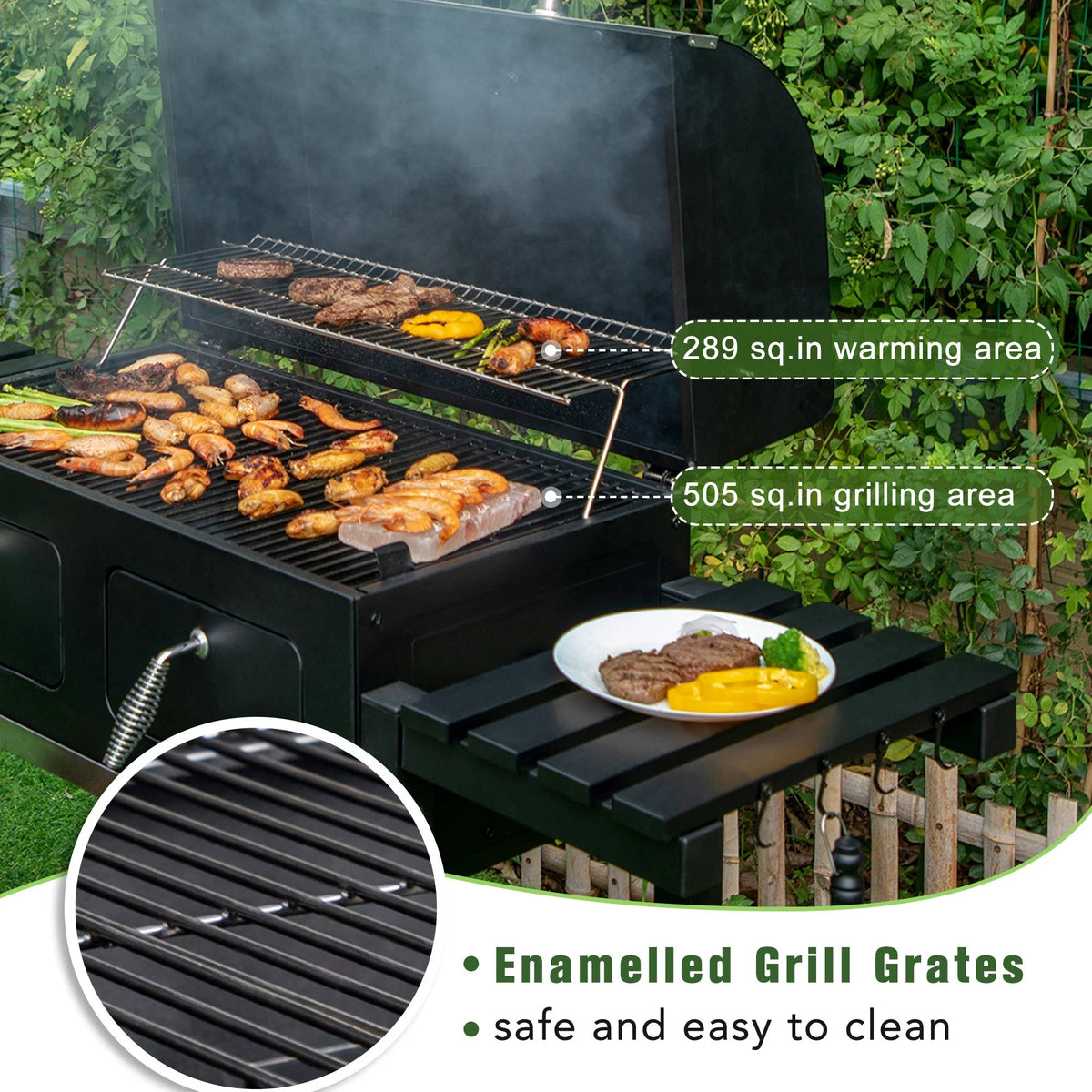 34-inch Portable Charcoal BBQ Grill W505