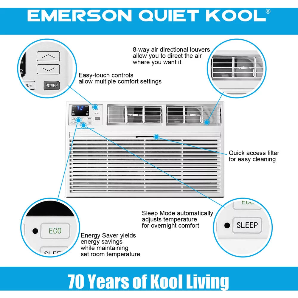 230V 14,000 BTU Through-the-Wall Air Conditioner with Remote Control D62987