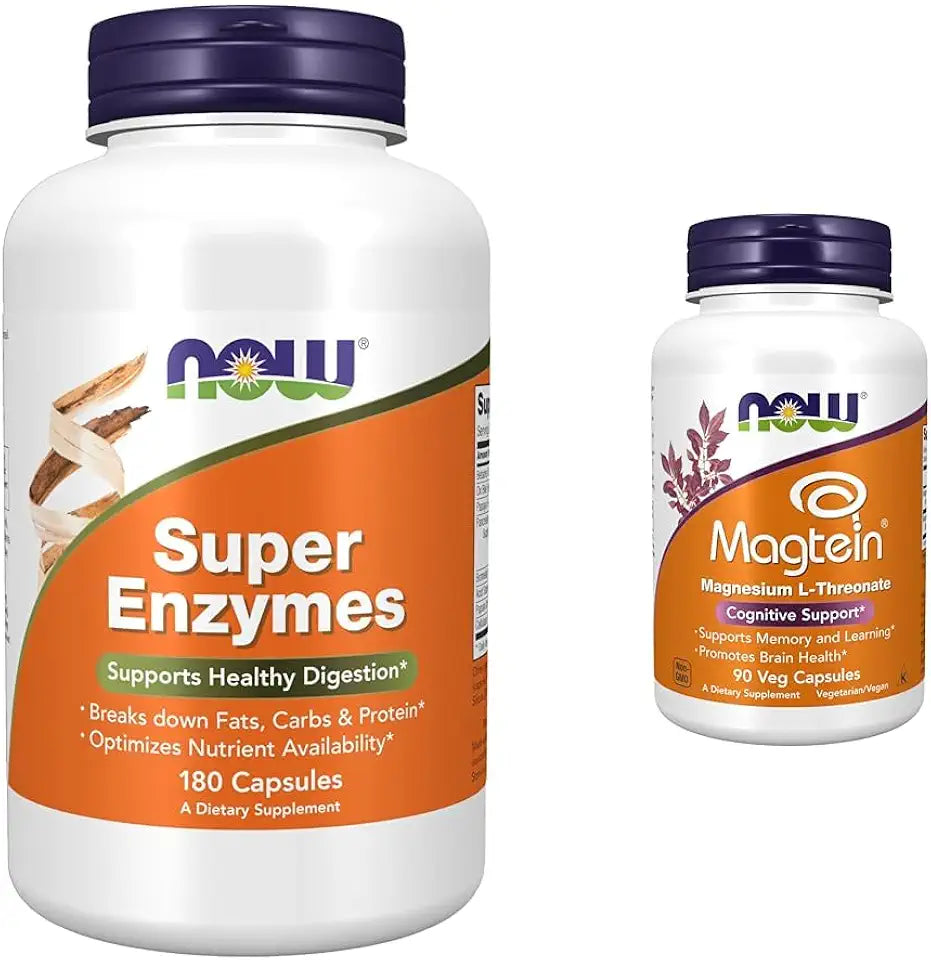 180 Capsules Super Enzymes and 90 Veg Capsules Magnesium I3171