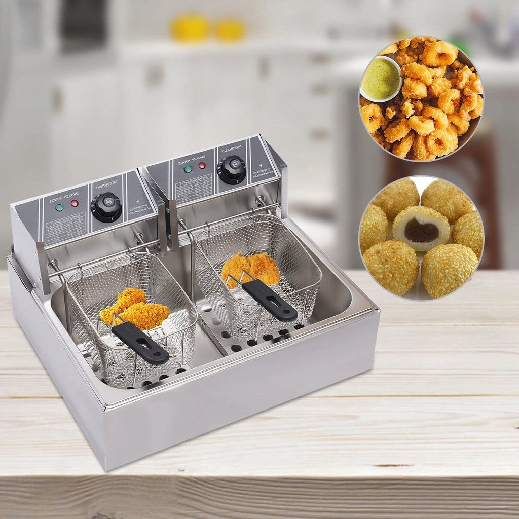 12L Stainless Steel Electric Deep Fryer 5000W Y59416
