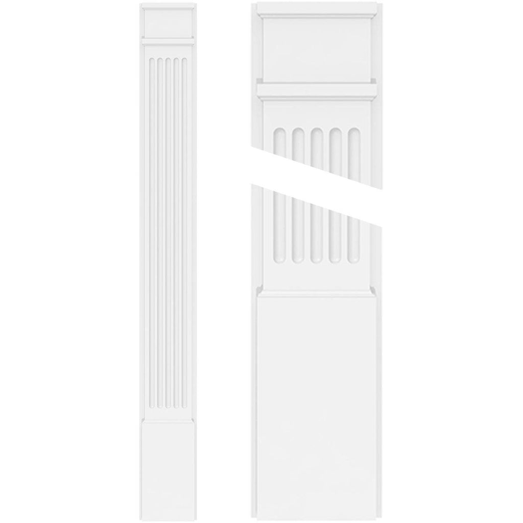 Fluted PVC Pilaster with Decorative Capital & Base (Pair) K7995
