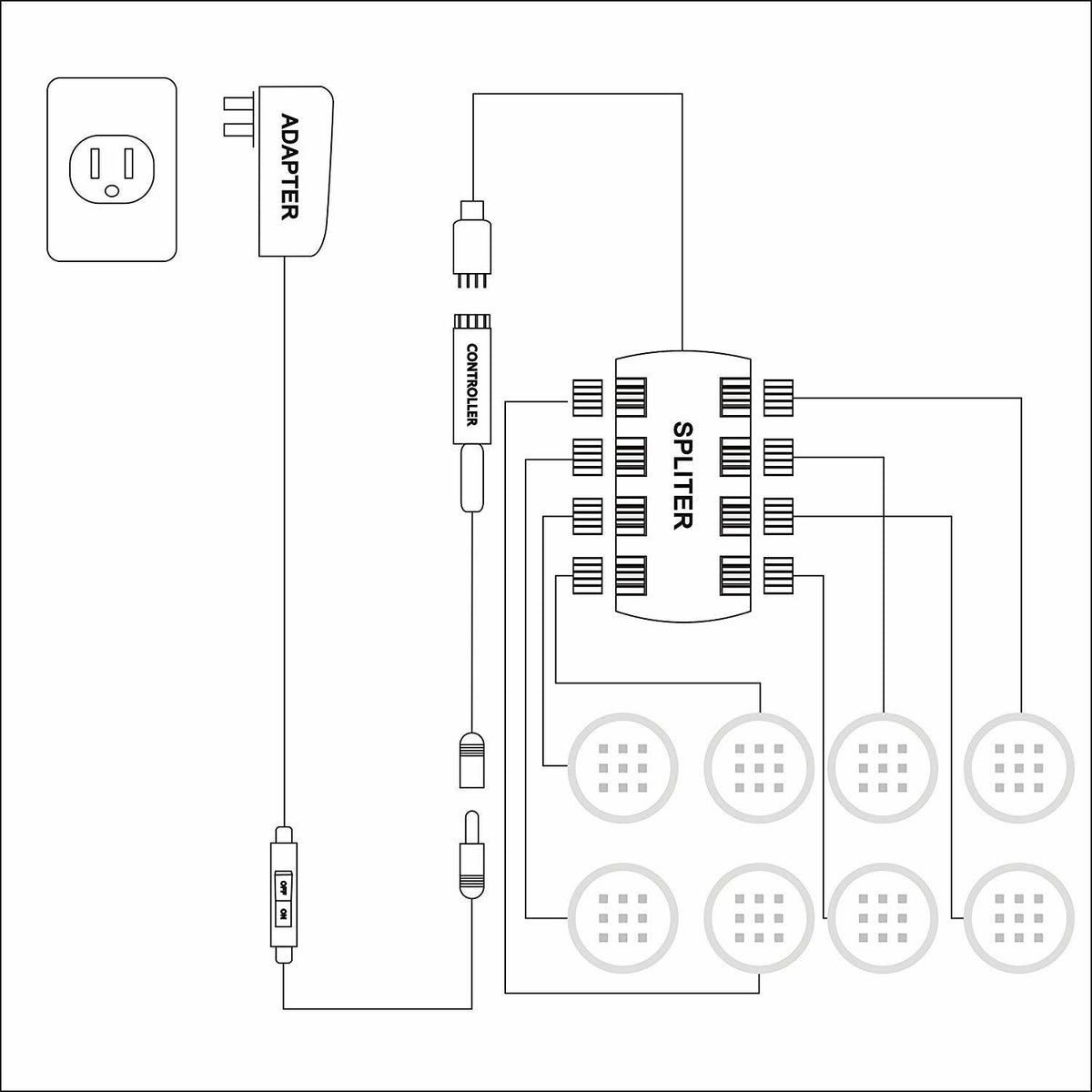 RGB LED Under Cabinet Lights Kit 8 Packs Aluminum Slim I642972