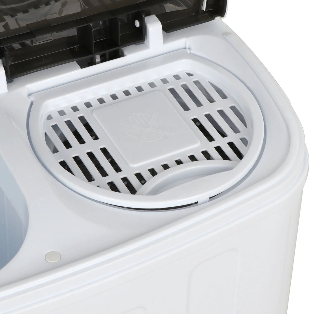 Twin Tub Portable Compact Wash Machine 13lbs Semi-Automatic White E5776