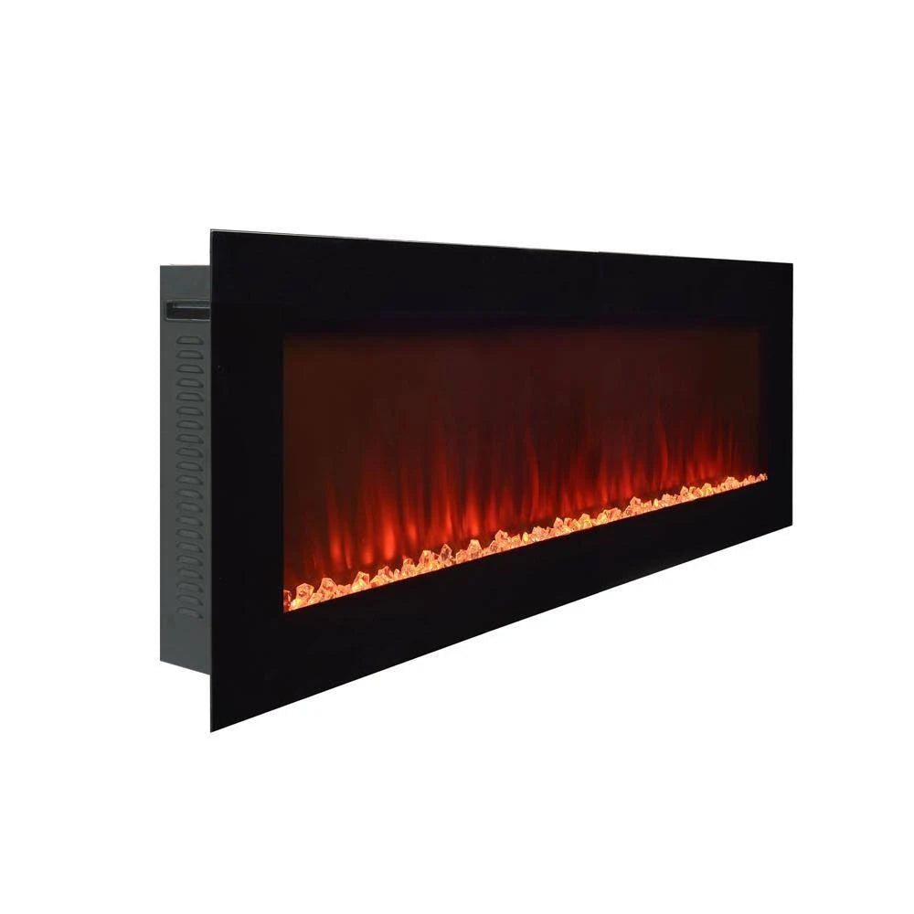 Black Wall-Mount Electric Fireplace E202