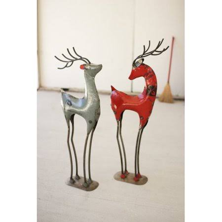 2 Piece Recycled Iron Deer Set C486