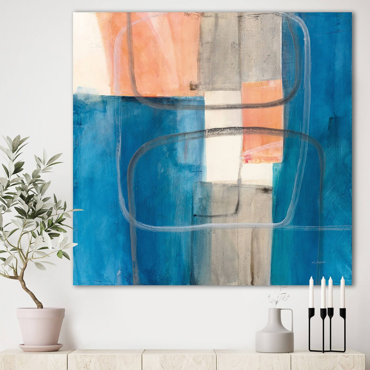 Mid-Century Modern Canvas Artwork Print - 30 in. Wide x 30 in. High N836218