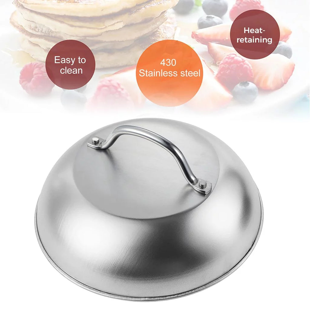 2PCS Stainless Steel Round Basting Cover with Handle N8769
