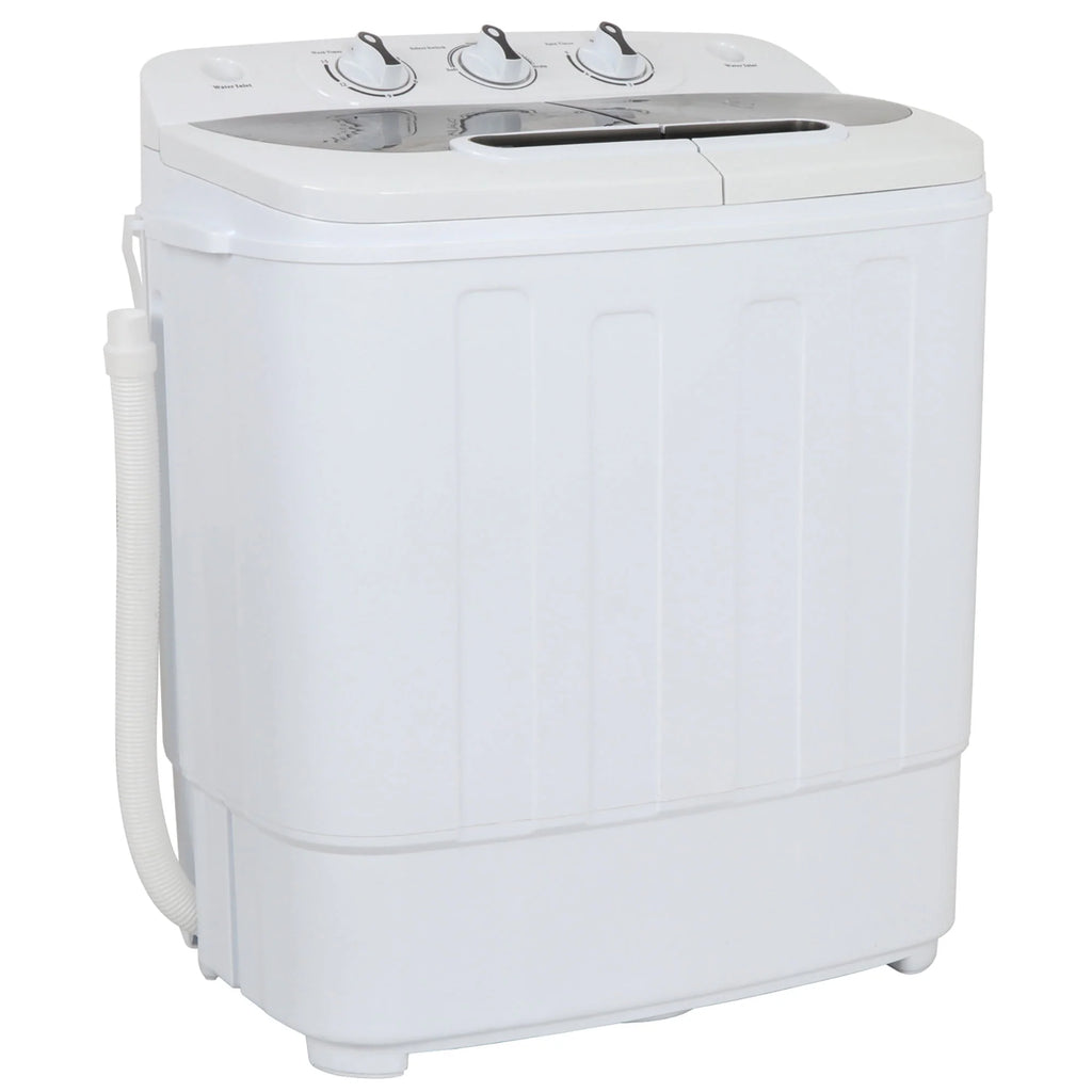 Twin Tub Portable Compact Wash Machine 13lbs Semi-Automatic White E5776