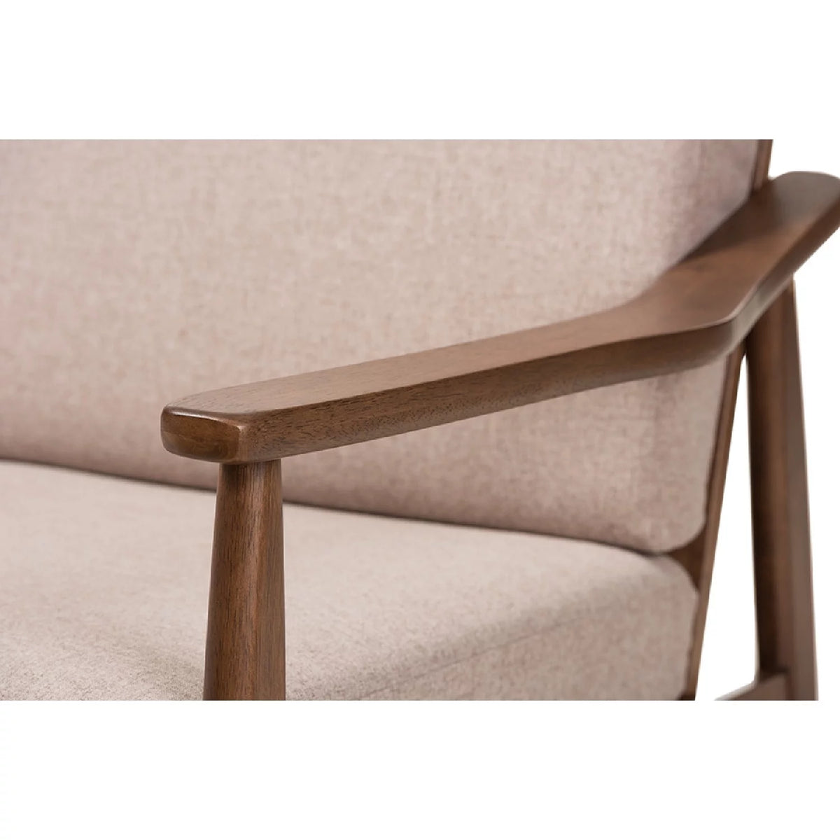 Light Brown Fabric Upholstered 3-Seater Sofa X7526