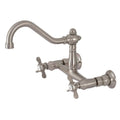 8x22 Center Wall Mount Bathroom Faucet, Brushed Nickel X242847