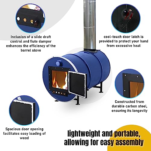 Double Barrel Stove Adapter Kit for 30 to 55 Gallon Drums E319