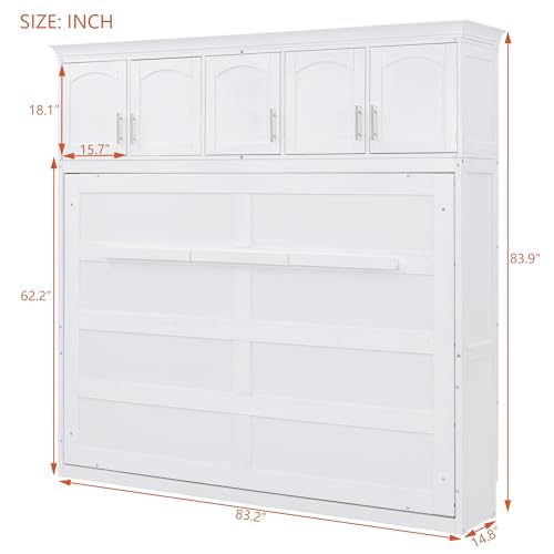 Full Size Murphy Bed with Drawer, Gray W573