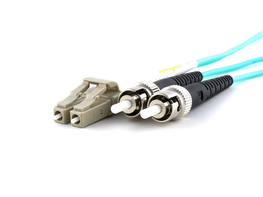 50m Multimode Duplex Fiber Optic Patch Cable OM3 Aqua W3076