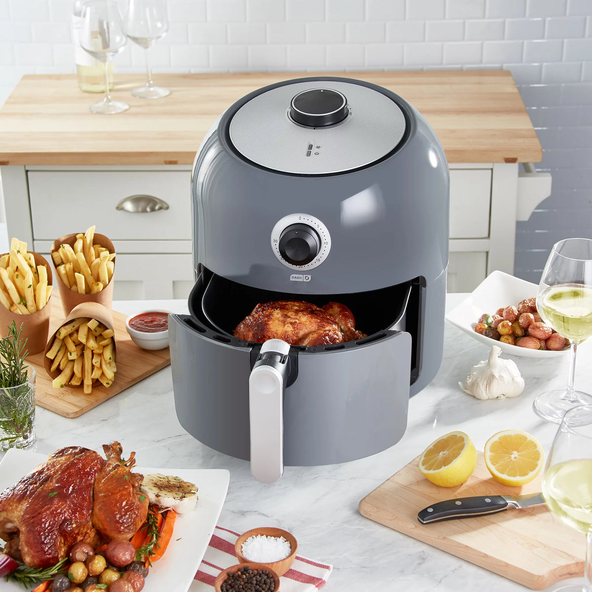 Grey 6 Quart Nonstick Air Fryer B85341