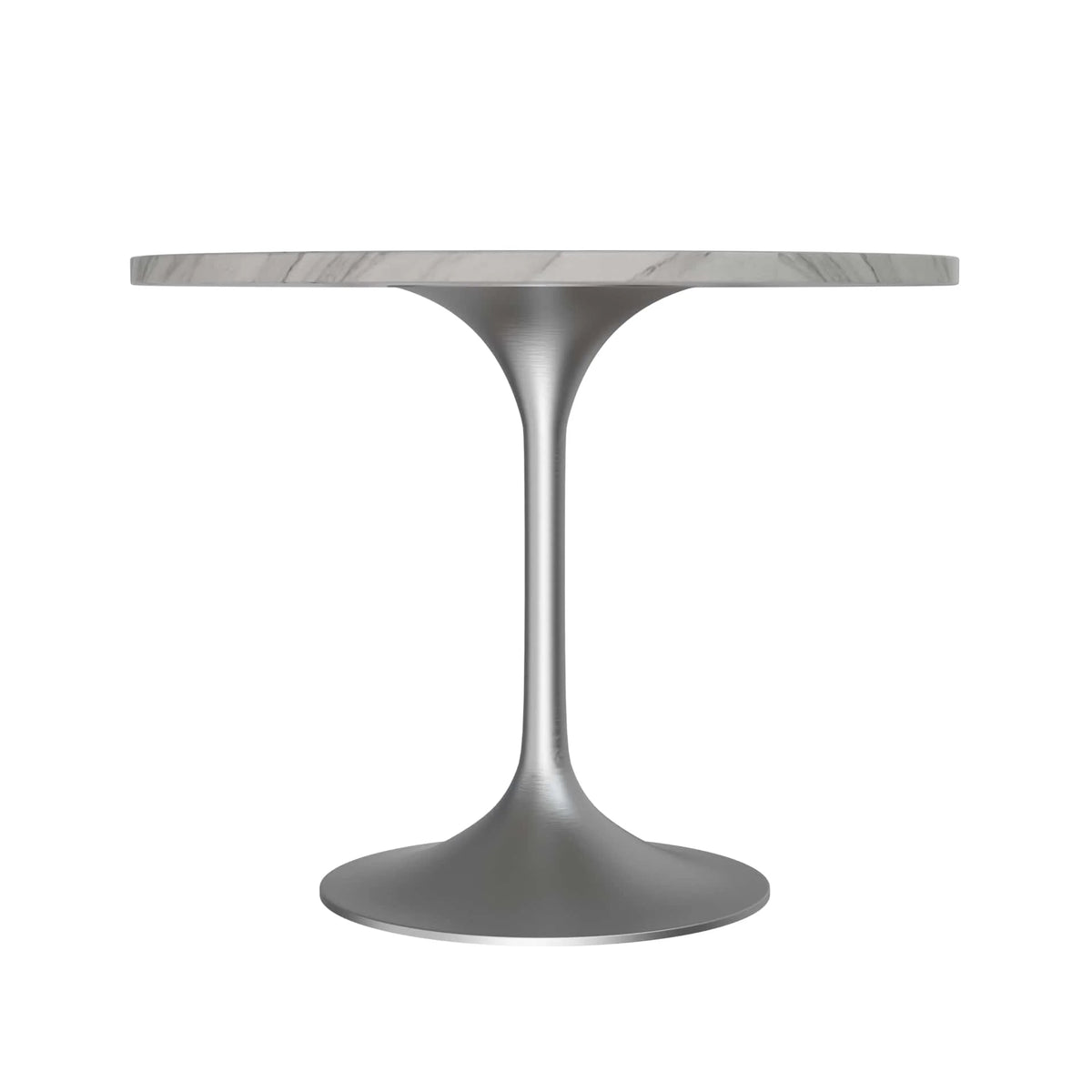 36" Round Sintered Stone Dining Table with Stainless Steel Pedestal Base E835169