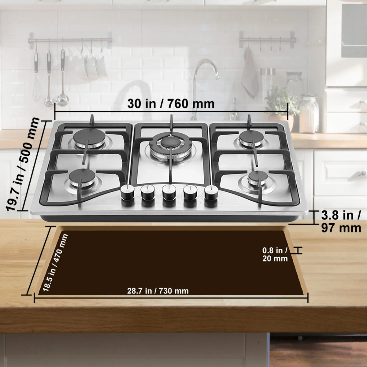 30 inch 5 Burners Gas Cooktop Y22731