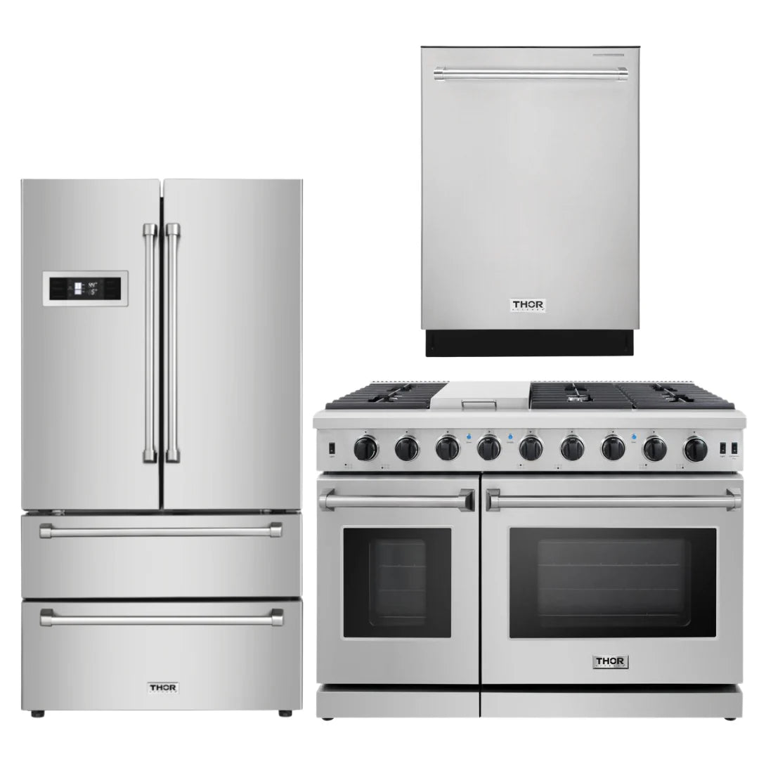 48 Gas Range, Dishwasher, Refrigerator D40837