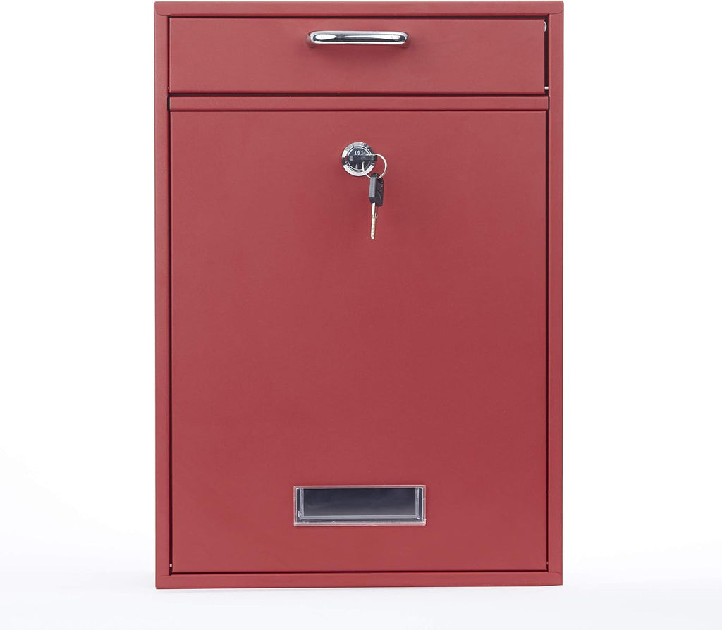 Wall Mounted Locking Vertical Dropbox Mailbox, Galvanized Steel G97130