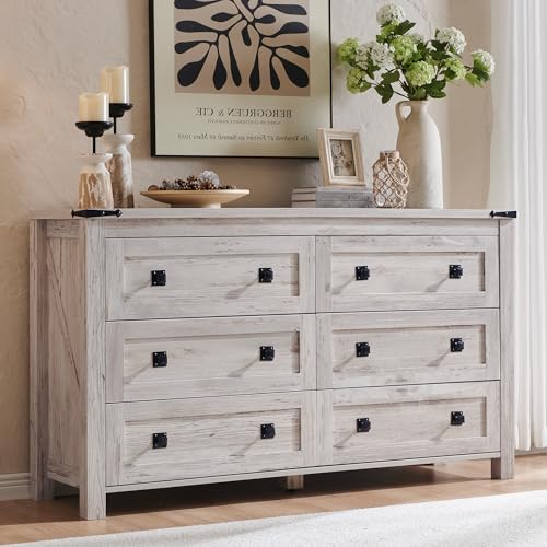 White 5 Drawer Wood Dresser B2027