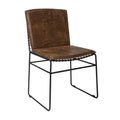 Brown & Black Leatherette Metal Side Chairs, Set of 2 K370156