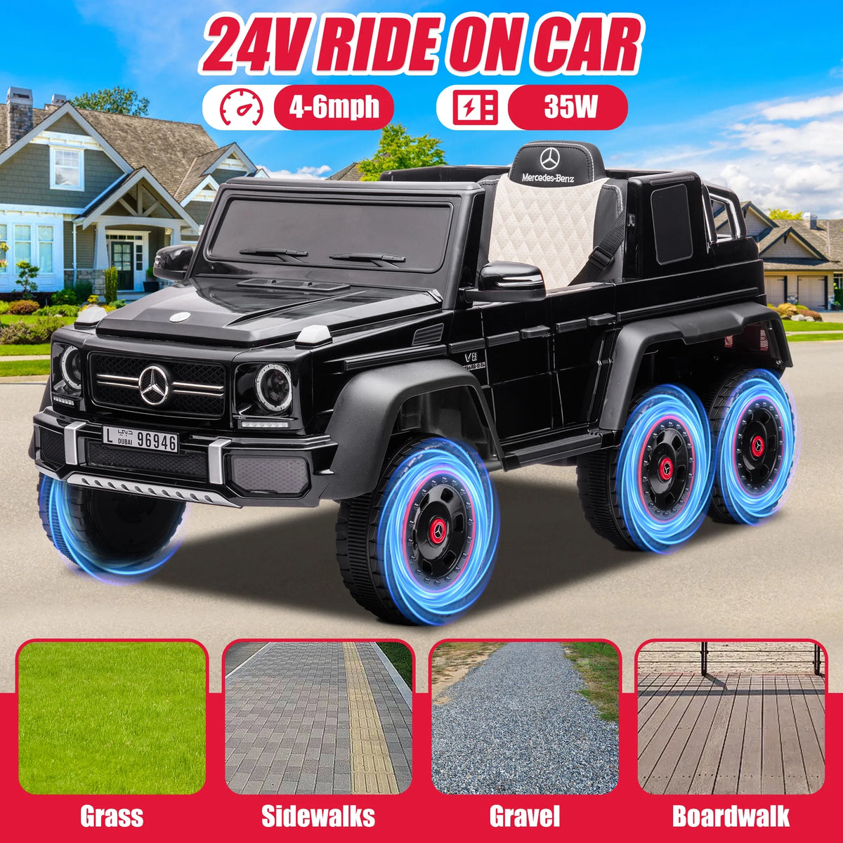 Black 24V Ride On Car with Remote Control X706048