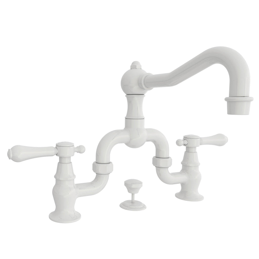 White Chesterfield Bridge Bathroom Faucet D755859