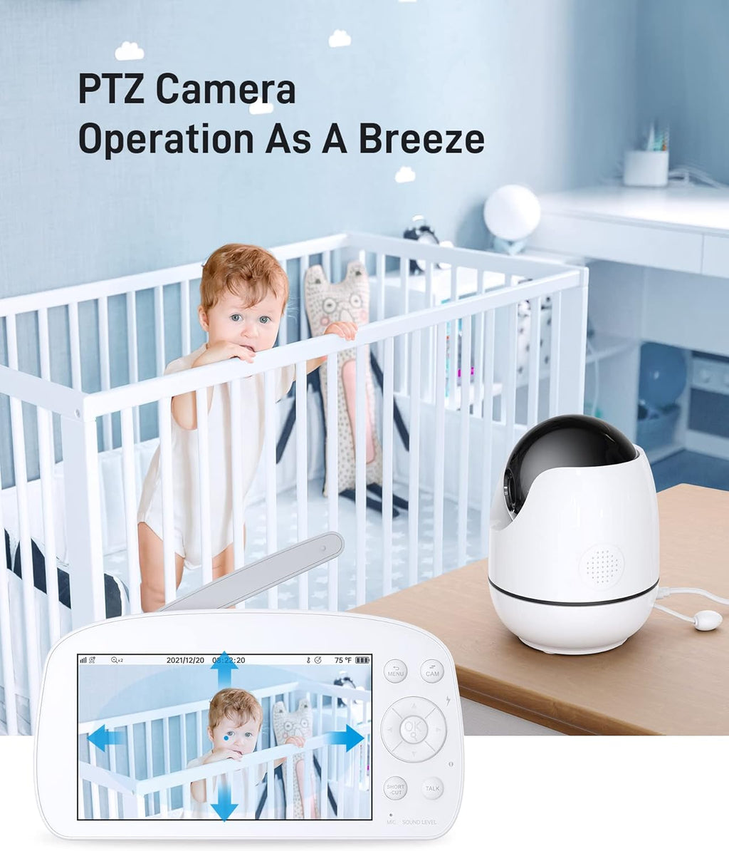 Baby Video Monitor with Camera and Audio, 720P HD Resolution, 5.5 Display, Night Vision M401296