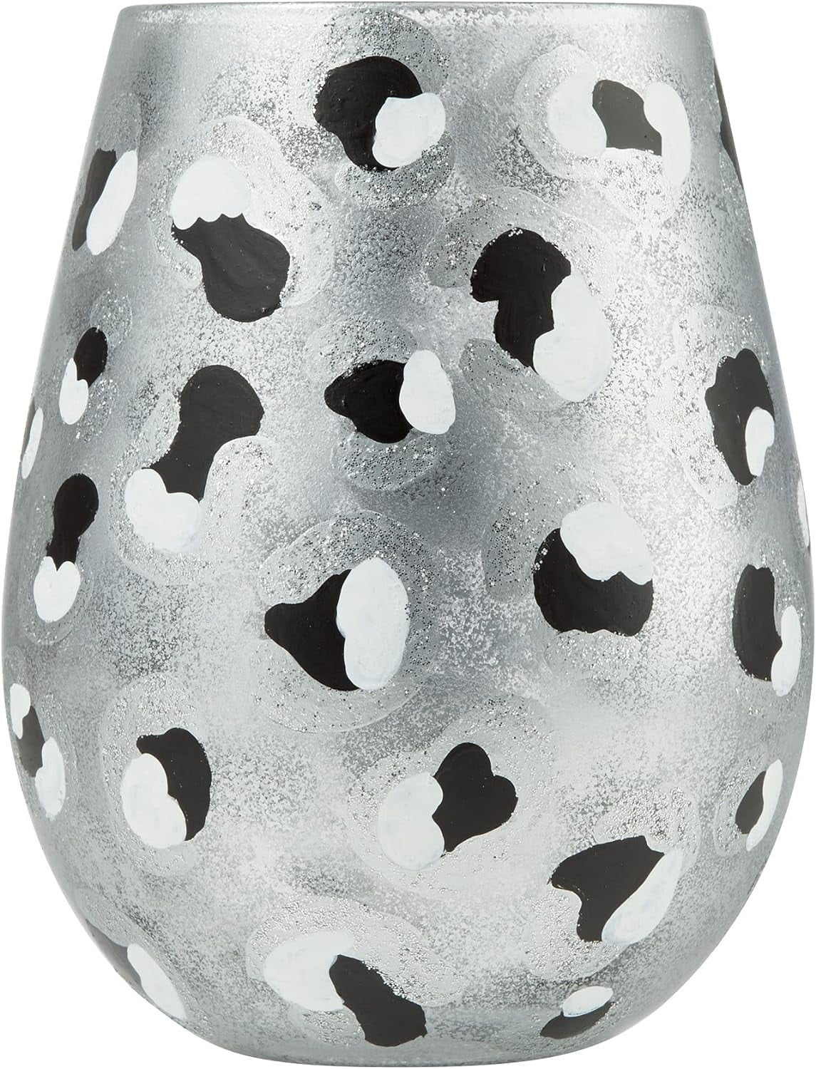 Hand-Painted Stemless Wine Glass 20 Ounce Multicolor A2107