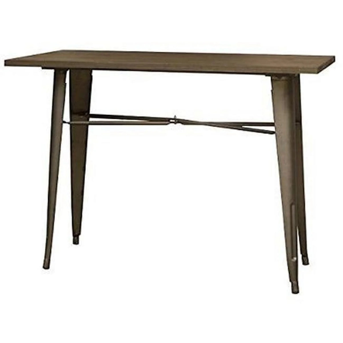 Counter Height Metal Dining Table with Wood Top G2929