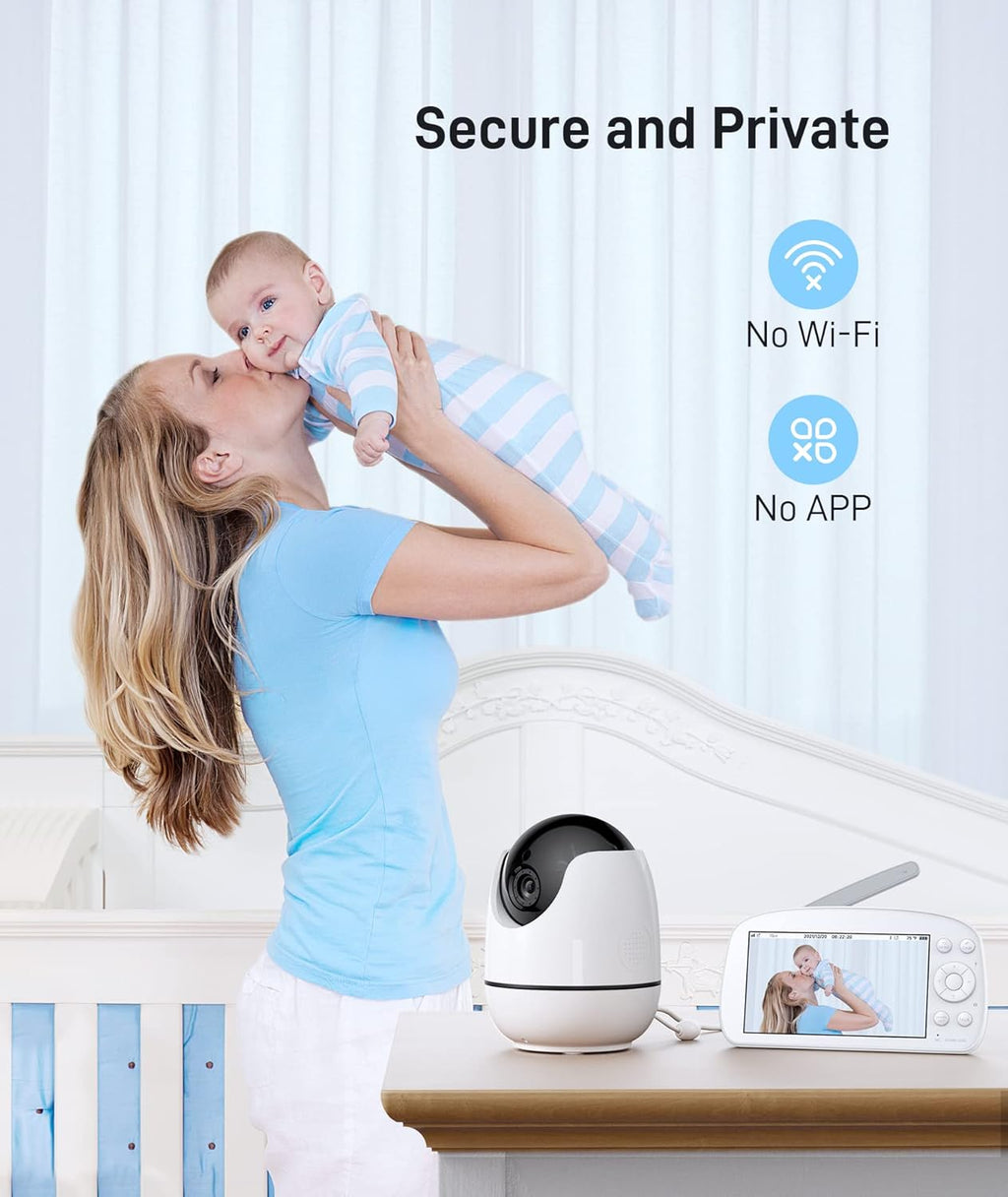Baby Video Monitor with Camera and Audio, 720P HD Resolution, 5.5 Display, Night Vision M401296
