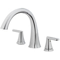 Chrome 2-Handle Deck Mount Roman Bathtub Faucet L75624
