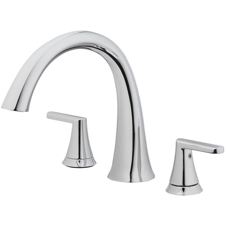 Chrome 2-Handle Deck Mount Roman Bathtub Faucet L75624