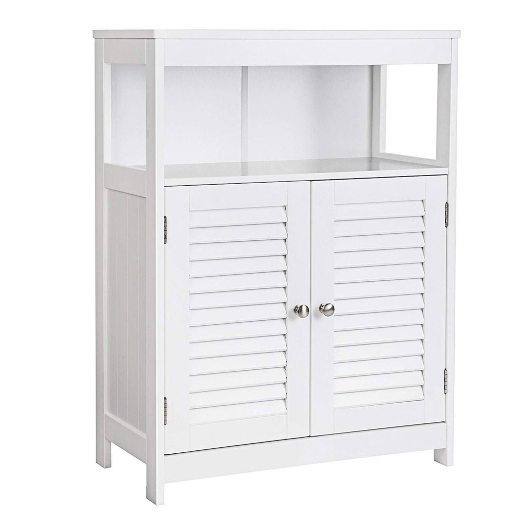 White Wooden Bathroom Cabinet with 2 Door P3877