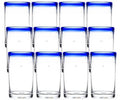 16 oz. Cooler Glass with Cobalt Blue Rim W849