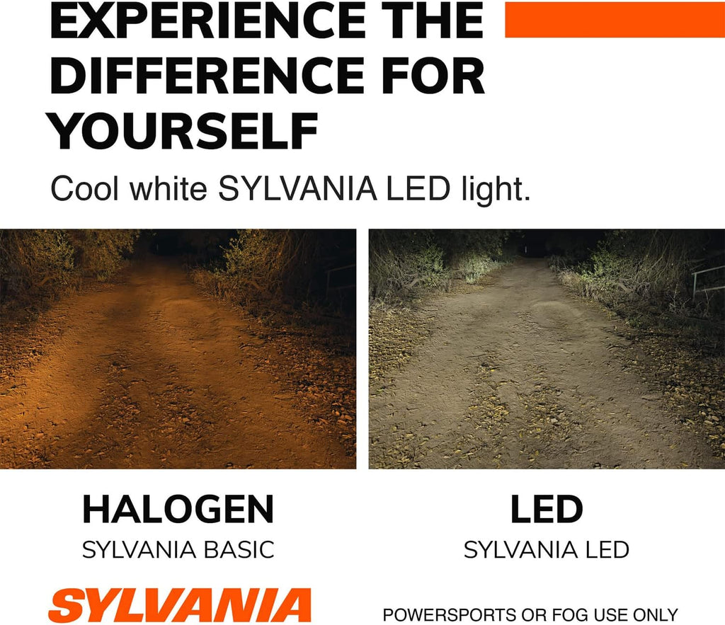 H7 LED Powersport Headlight Bulbs, Cool Bright White, 2 Pack Z3180