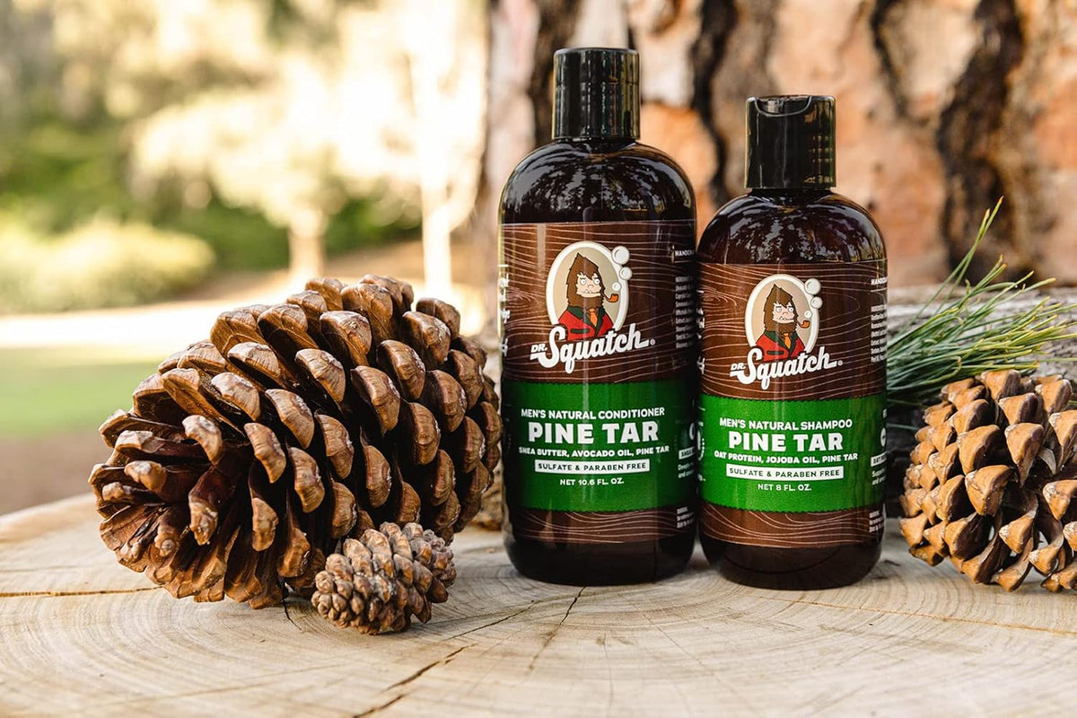 Men's Natural Bar Soap Pine Tar Bar Soap and Pine Tar Hair Care Shampoo and Conditioner Pack of 2 Y54182