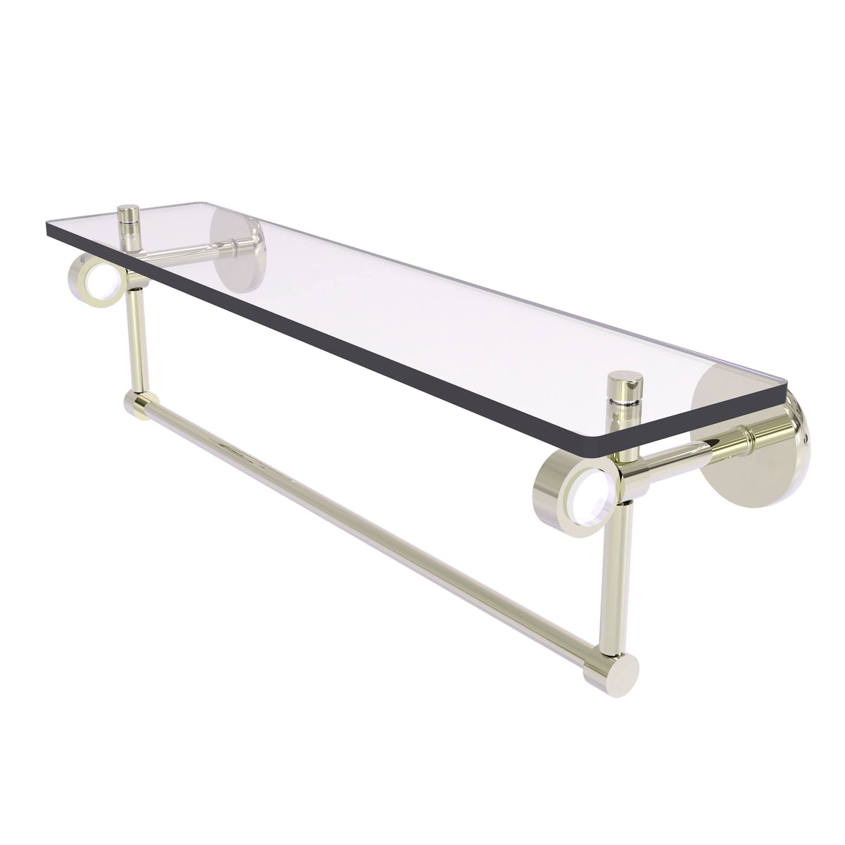 22 in. Glass Shelf with Towel Bar Polished Nickel I464
