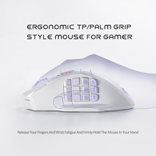 Wireless MMO Gaming Mouse, 16,000 DPI Optical Sensor, 16 Programmable Buttons M6127