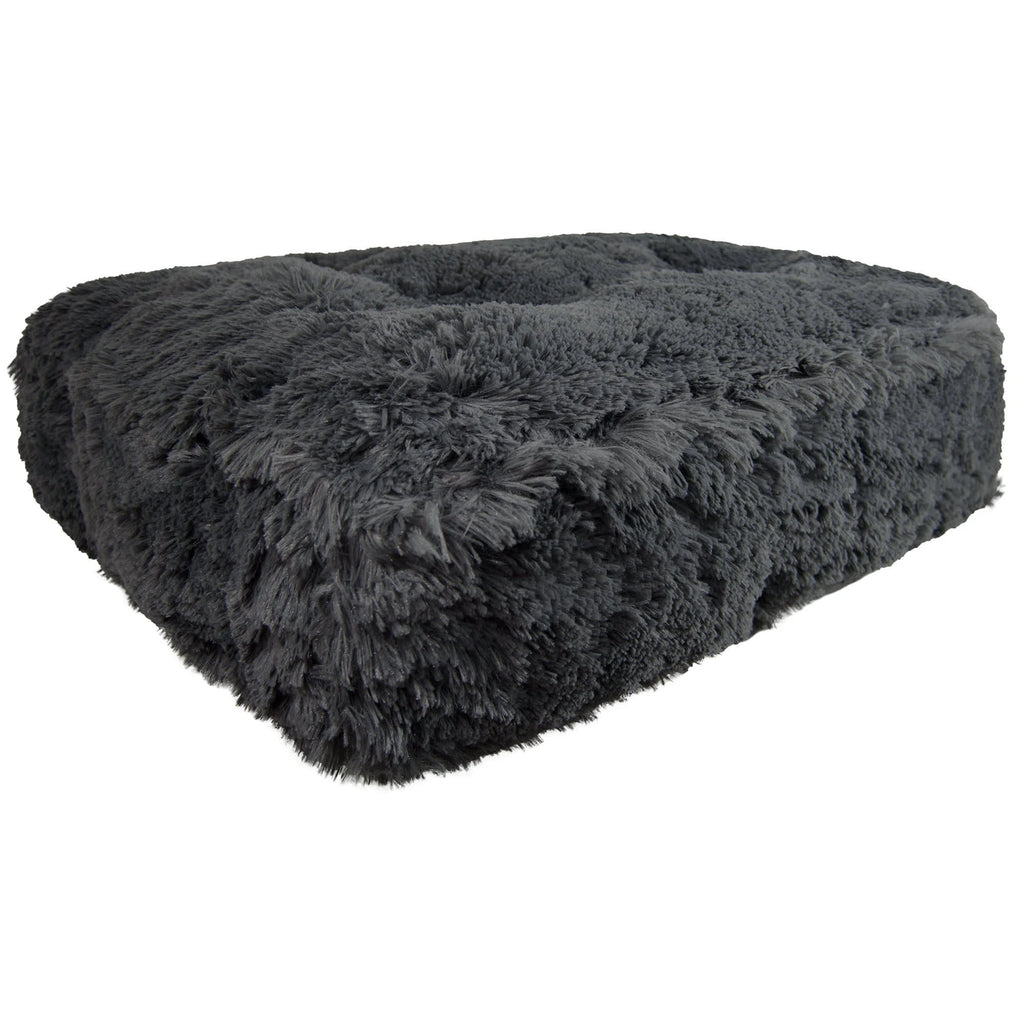 Large 46 inch x 35 inch Grey Faux Fur Pet Bed G34640