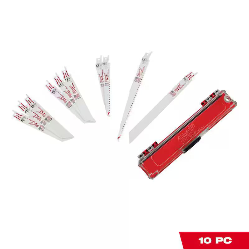 Wood and Metal Cutting Bi-Metal Reciprocating Saw Blade Set (10-Piece) L26984