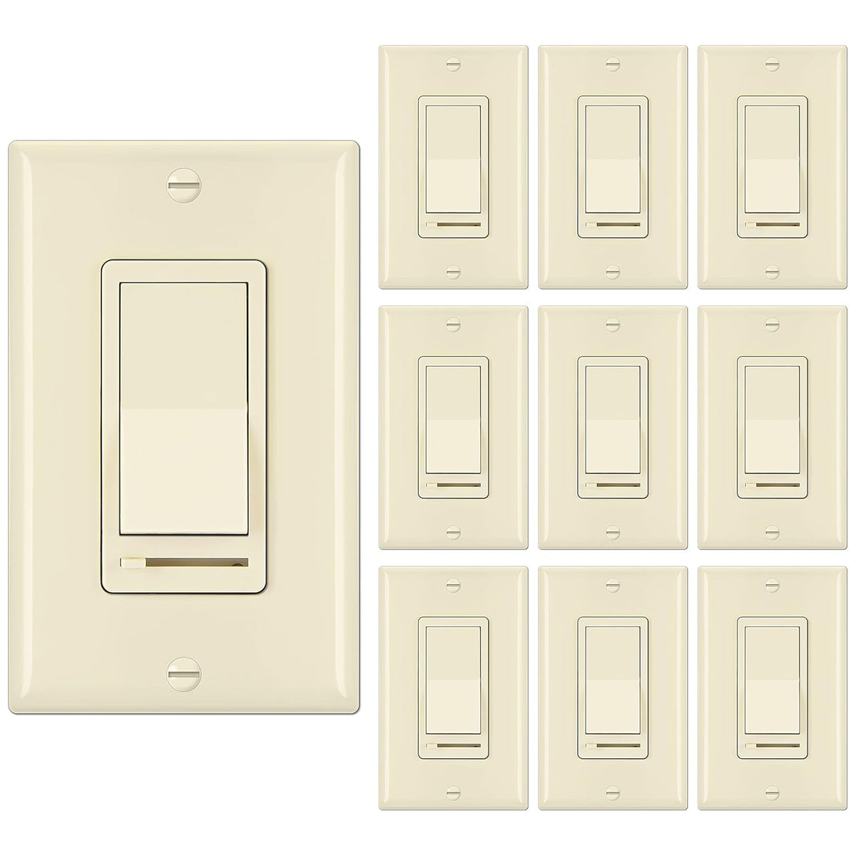 10 Pack White Dimmer Light Switch X2709