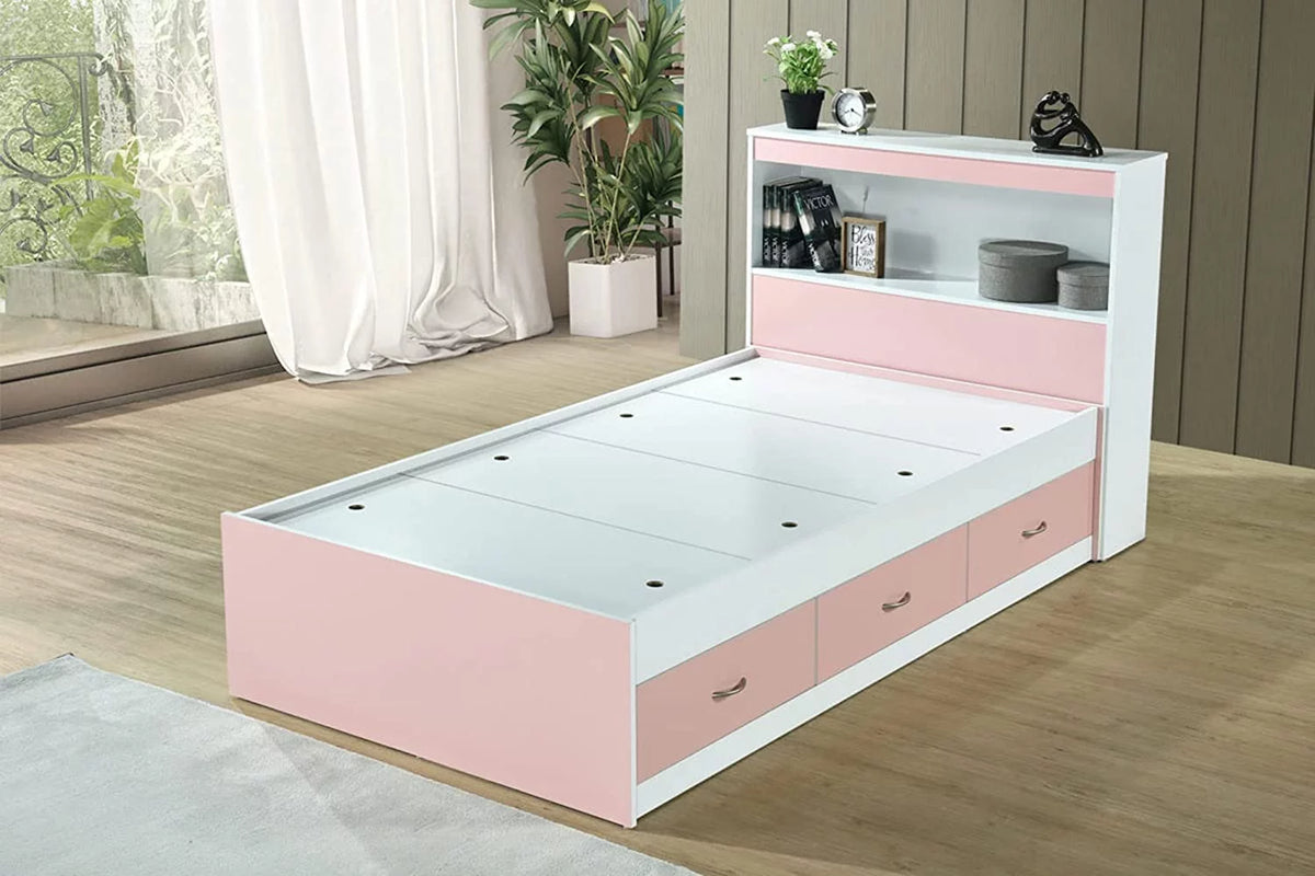 Twin-Size Captain Bed with 3-Drawers and Headboard in Mahogany M922178