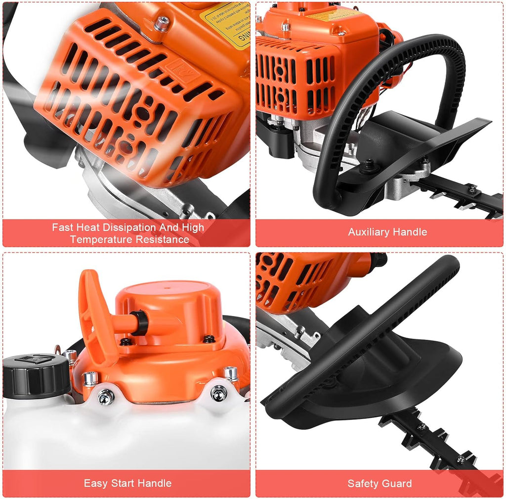 23.6cc Gas Hedge Trimmer 24" 2 Cycle Recoil Gasoline Trim Blade X2375