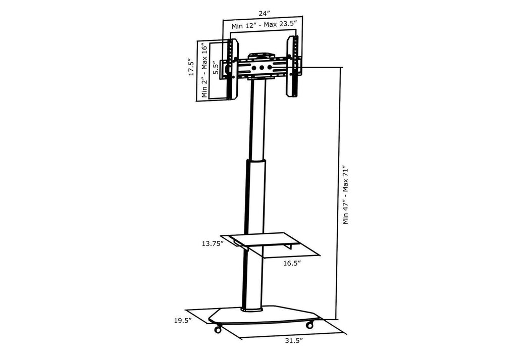 Mobile TV Cart with Wheels I585368
