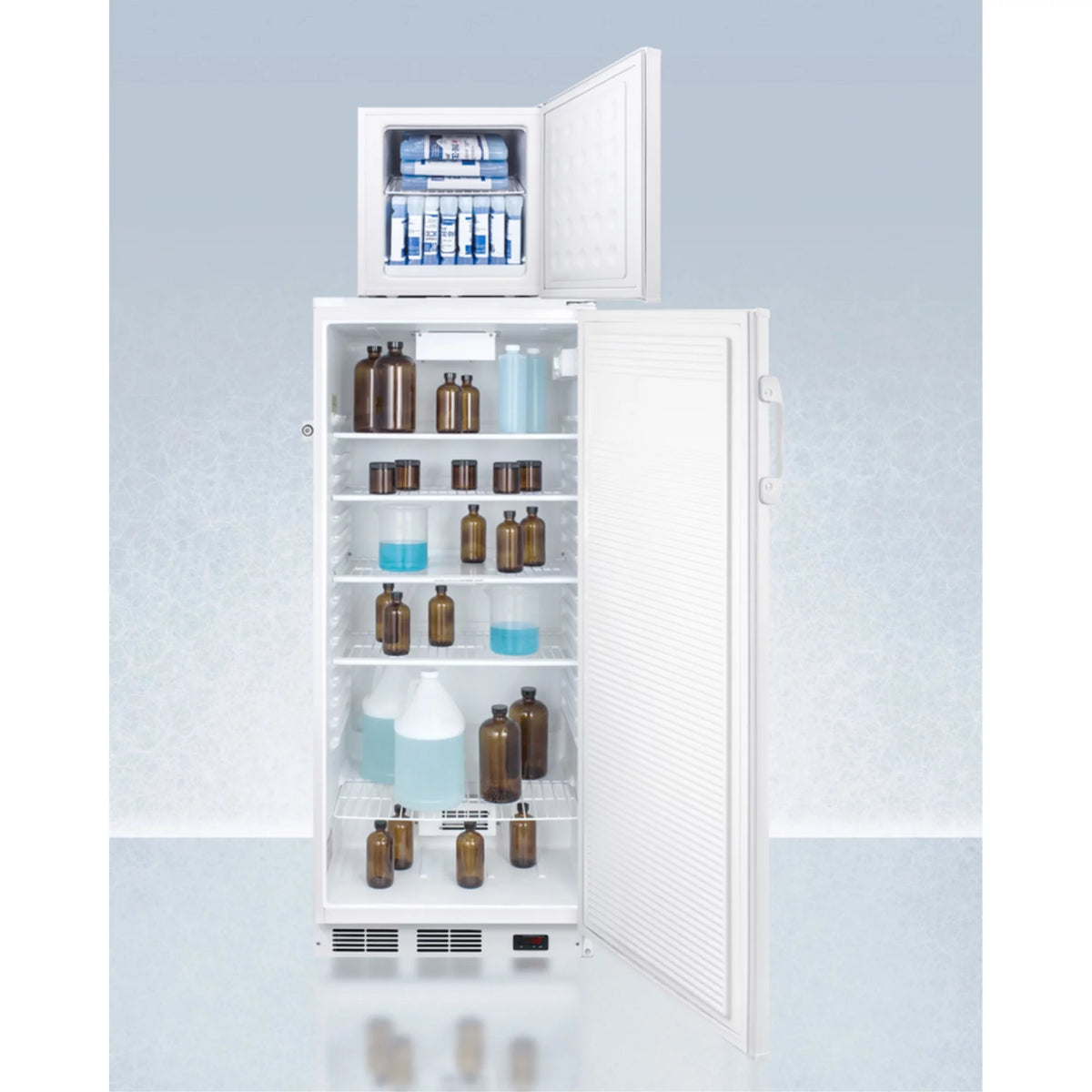 10.1 cu.ft. Auto Defrost Refrigerator and Compact Manual Defrost Freezer with Stacking Rack Y58298