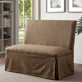 Brown Linen Loveseat Bench M57349