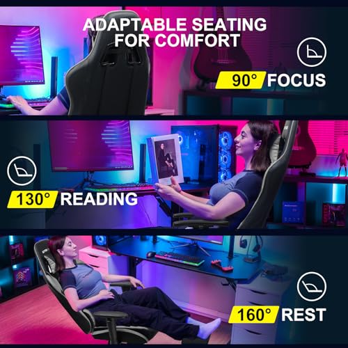 Blue Gaming Chair with Footrest H82873